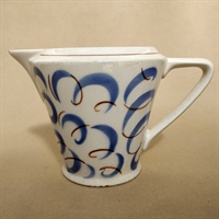 mælkekande retro blåt mønster hvid kande porcelæn tysk